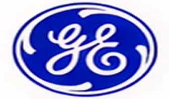 Blue and white GE company logo.